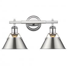  3306-BA2 CH-PW - Orwell 2-Light Vanity Light in Chrome with Pewter